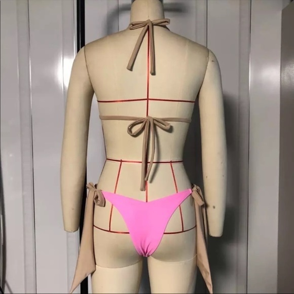 IFBB Custom (Multicolor Bling, Practice) Bikini Modeled Small Pink (no mask) - Picture 6 of 8